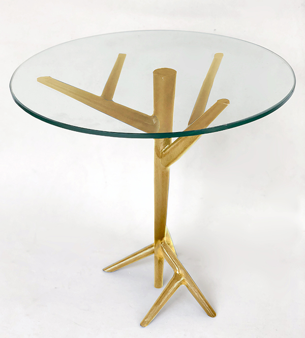 Brook Table Brass with glass base by Sahil & Sarthak